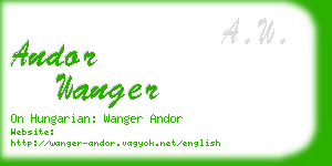 andor wanger business card